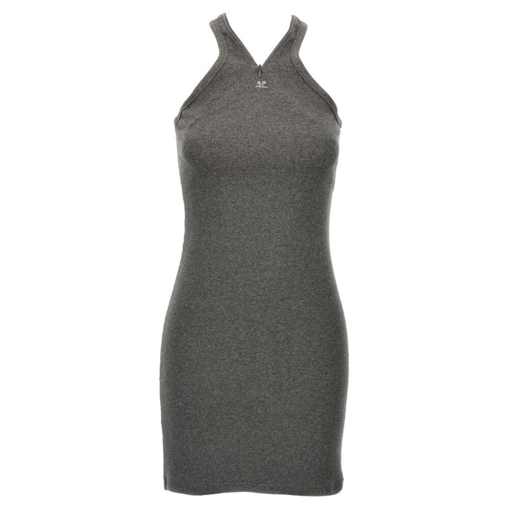 Courrèges Gray Cotton Short Women's Dress